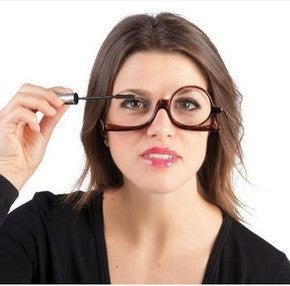 Rotating makeup glasses