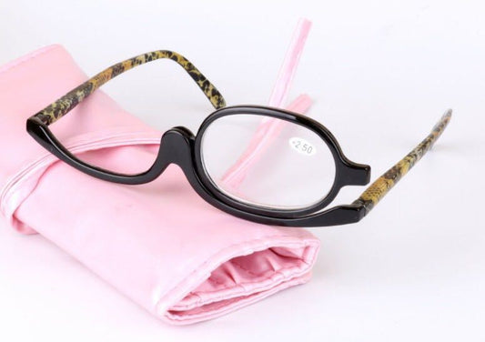 Rotating makeup glasses