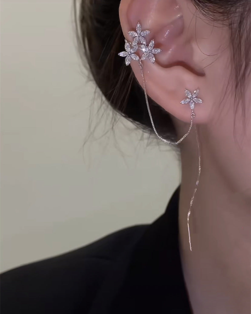 Flower Earing With Chain