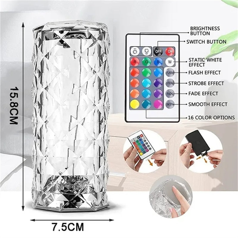 Touch Controling Crystal Lamp Design